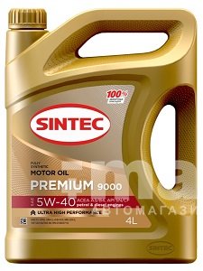 Масло моторное SINTEC PREMIUM 9000 5W40 синт. API SN/CF ACEA A3/B4   5л Акция 5л по цене 4л