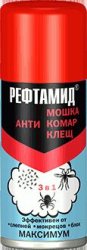 Рефтамид МАКСИМУМ антимошка/комар/клещ 100мл аэрозоль