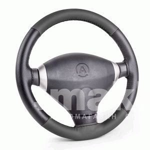 Оплётка для перетяжки AUTOPROFI экокожа с перф. вставки нить игла чёрый р-р М SAM-100 BK/BK 