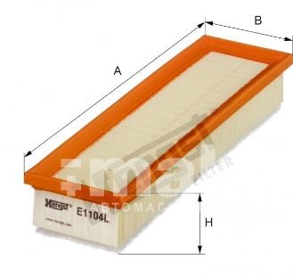 Фильтр воздушный Hengst E1104L (C 33 006) Renault Logan II 13-, Sandero II 13-, Lada Largus 1,6 8V