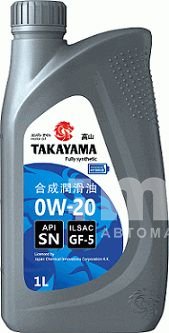 Масло моторное TAKAYAMA 0W20 синт ILSAC GF-5, API SN 1л пластик