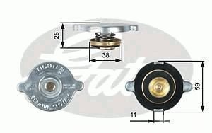 Крышка радиатора Toyota Nissan Mazda Honda 0.9 bar большой клапан RC122 (C-21) GATES