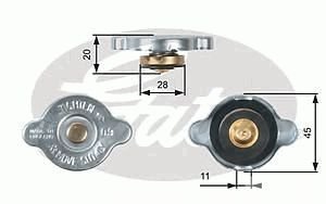 Крышка радиатора Toyota, DAIHATSU, MITSUBISHI, LEXUS,HONDA, MAZDA RC124 0.9 bar GATES