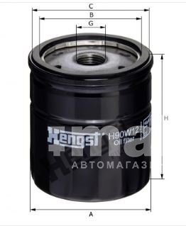 Фильтр масляный Hengst H90W12 (W 712/80) AC, GENERAL MOTORS, SAAB