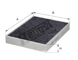 Фильтр салонный Hengst E2980LC (CUK 2847/1) PORSCHE Cayenne II (958), VW Touareg II угольный