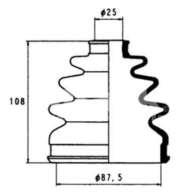 Пыльник ШРУСа MMC PAJERO 3,0 26,5*87*124 наружн. 02-160 Maruichi (хомуты в ком-те)
