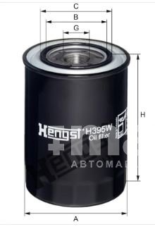 Фильтр масляный Hengst H395W (W 9069) MITSUBISHI FUSO (DAIMLER) Canter VI
