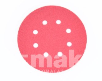 Абразив на пластиковой основе SMOOLAD 80Р 125мм 8отв (красный) Р080-125-8-R