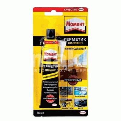 Герметик "Момент" Силиконовый Прозрачный на Ед Блистере 85 мл 606037