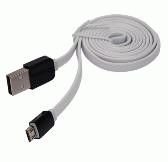 Кабель micro USB Continent 1м, белый плоский QCU-5102WT (box2)