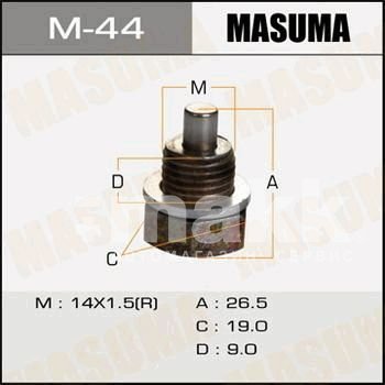 Пробка масляного поддона Masuma M_44 14*1,5 мм (с магнитом) с кольцом