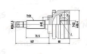 ШРУС наружный VAZ NIVA II (2123)/ CHEVROLET NIVA 24x46x22 PCV1811 PATRON