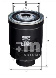 Фильтр топливный Hengst H17WK09 (WK 940/11 X, F-302, FC-409, FC-321)  Galloper; Mazda MPV