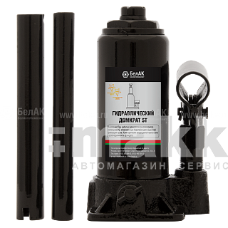 Домкрат  5т подъем 345 мм гидравлический бутылочный в кейсе БелАК БАК.10042