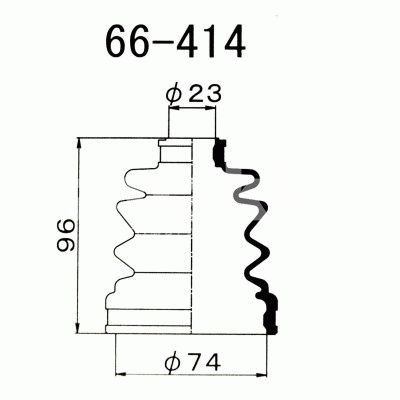 Пыльник ШРУСа Honda Accord внутр. 66-414 Maruichi  (хомуты в ком-те)