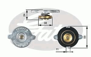 Крышка радиатора Toyota Nissan Mazda 0.9 bar маленький клапан RC107 GATES