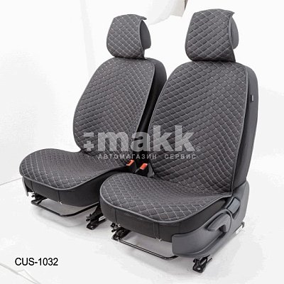 Накидки на сиденье Car Performance передние 2 шт  fiberflax черные 5шт/уп CUS-1032 BK