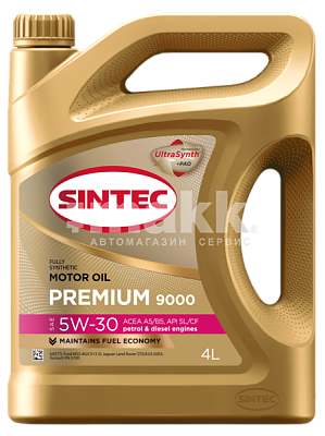 Масло моторное SINTEC PREMIUM 9000 5W30 синт. API SL/CF ACEA A5/B5   4л