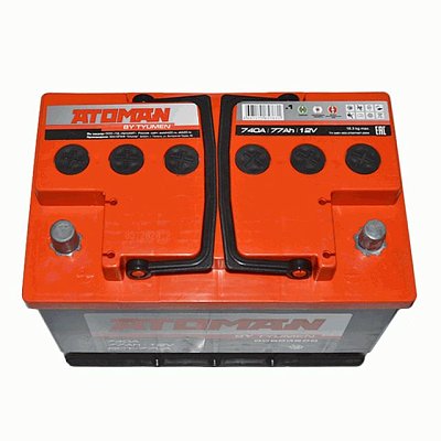 Аккумуляторная батарея 77 Ач ATOMAN п/п  27,5*17,5*19