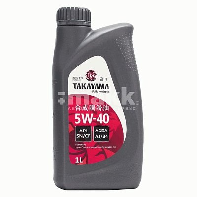 Масло моторное TAKAYAMA  5W40 синт. API SN/CF ACEA A3/B4  1л пластик