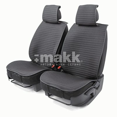 Накидки на сиденье Car Performance передние 2 шт fiberflax черн/серые 5шт/уп CUS-1022 BK/GY