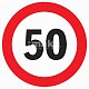Наклейка "Ограничитель скорости" 50км/ч круглая d 14,6см (10 шт/уп) A0063