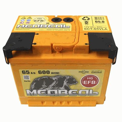 Аккумуляторная батарея 65 Ач Медведь EFB о/п  24,2*17,5*19,0