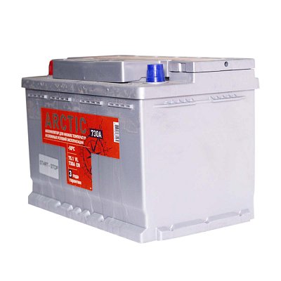 Аккумуляторная батарея 75 Ач Титан Arctic Silver п/п  27,6*17,5*19