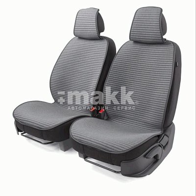 Накидки на сиденье Car Performance передние 2 шт  fiberflax серые CUS-1042 GY