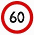 Наклейка "Ограничитель скорости" 60км/ч круглая d 14,6см (10 шт/уп) A0064
