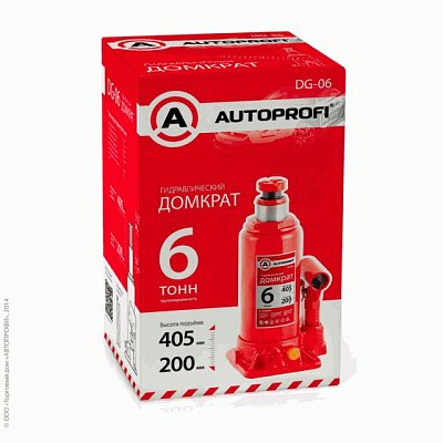 Домкрат  6т подъем 200-405мм гидрав., защита от перегруза, бут. Autoprofi