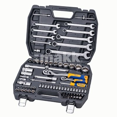 Набор инструмента 1/2"Dr и 1/4"Dr 82 предмета с 12 гран. головками Кraft 700681