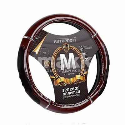 Оплетка  экокожа вставки под красн дерево Autoprofi гелевый наполнитель 25шт/уп GL-1025 RD.WOOD (M)