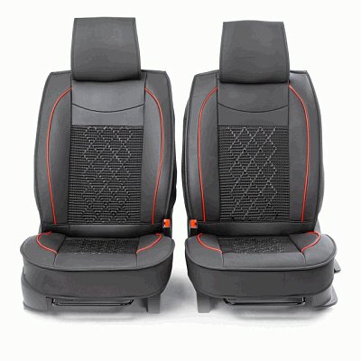 Накидки на сиденье Car Performance передние 2 шт экокожа черные CUS-2092 BK/BK