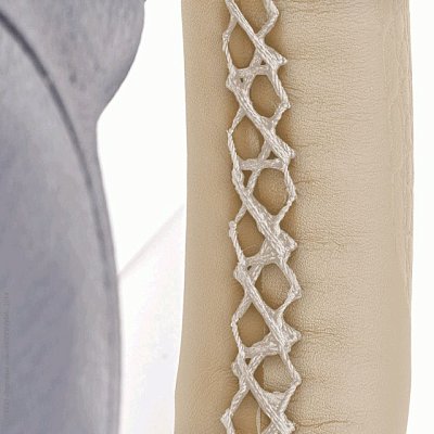 Оплётка для перетяжки AUTOPROFI композит.кожа нить игла бежевый р-р М SAM-300 croco BE (M)