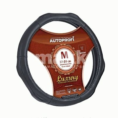 Кожаная оплётка рулевого колеса AP-1020 BK (M)