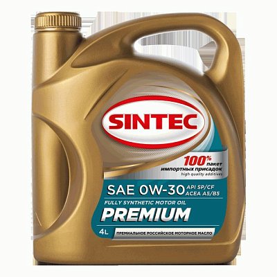 Масло моторное SINTEC PREMIUM 9000 синт 0W30 API SP ACEA A5/B5 4л