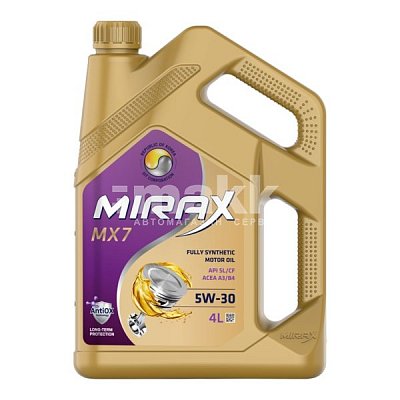 Масло моторное MIRAX MX7 5W30 синтетическое API SL/CF 4л