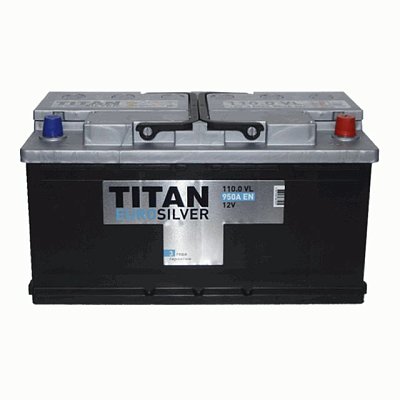 Аккумуляторная батарея 110 Ач Титан Euro Silver о/п  35,2*17,5*19