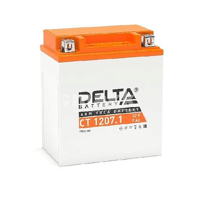 Мото аккумулятор DELTA 12В 7Ач (YTX7L-BS) о/п