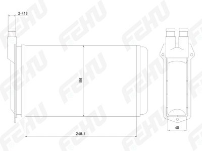 Радиатор отопителя ВАЗ 2108, 2109, 2115, 2113, 2114 21099 FRH1062m Fehu