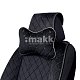 Подушка "косточка" алькантара с контрастн. прострочкой чер/сер 30*20см AUTOPROFI ALC-100NP BK/GY