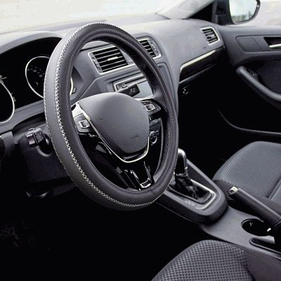 Оплётка экокожа черн/серая  Autoprofi 20шт/уп AP-1931 BK/GY (M)