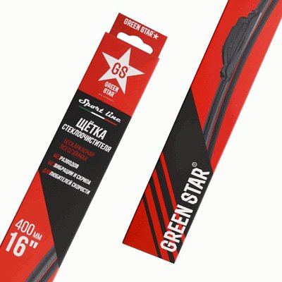 Бескаркасная щетка стеклоочистителя Sport Line Green Star 16" 400мм