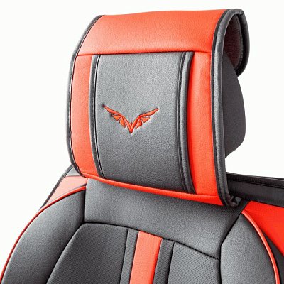 Накидки на сиденье Car Performance передние 2 шт экокожа черн/красные CUS-3012 BK/RD