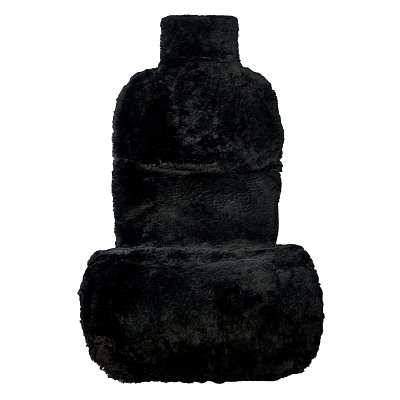 Накидка на сиденье черная GS натуральная овчина короткий ворс 1 шт