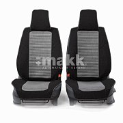 Накидки на сиденье Car Performance передние 2 шт  fiberflax черн/серые 10шт/уп CUS-3024 BK/GY