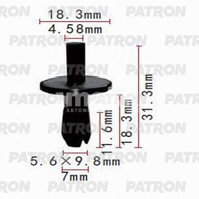 Клипса пластмассовая Ford решётки, бампер P37-0738 Patron