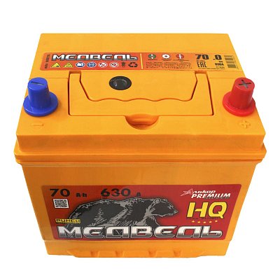 Аккумуляторная батарея 70 Ач Медведь (90D23L) VLA Ca/Ca о/п 23,2*17,3*22,5