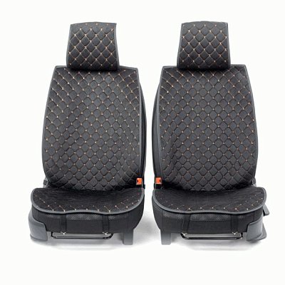 Накидки на сиденье Car Performance передние 2 шт алькантара черн/бежевые CUS-1012 BK/BE